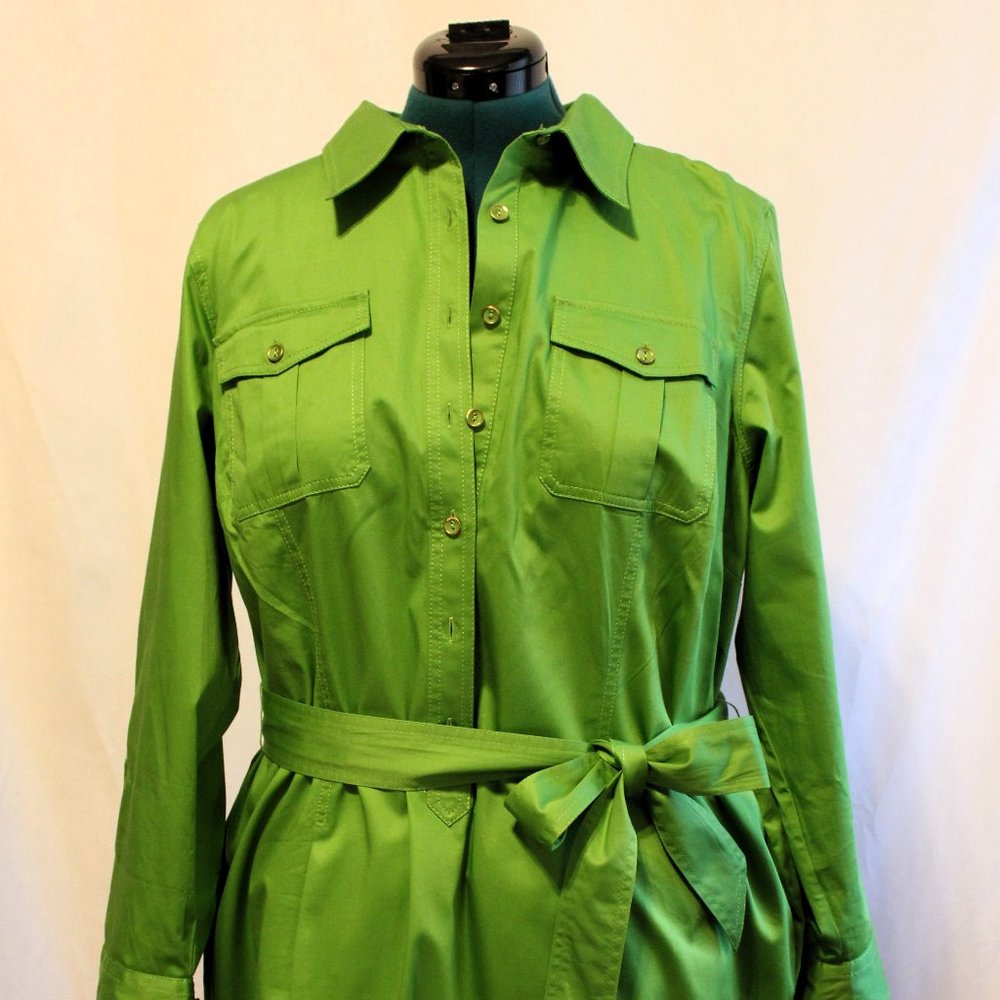 Lime green shirt dress